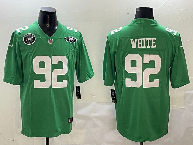 Men Philadelphia Eagles #92 White Green 2025 Nike Limited NFL Jersey style 6->philadelphia eagles->NFL Jersey